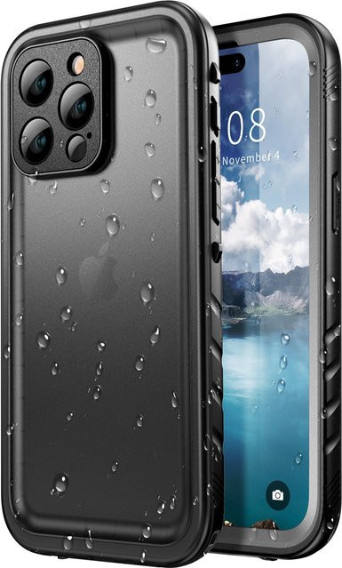 Weft Wasserdichte Hülle zum Schwimmen und Tauchen für iPhone 7 und iPhone 8, Stoßfester Vollkörperschutz, Transparent oder Schwarz - Bild 1