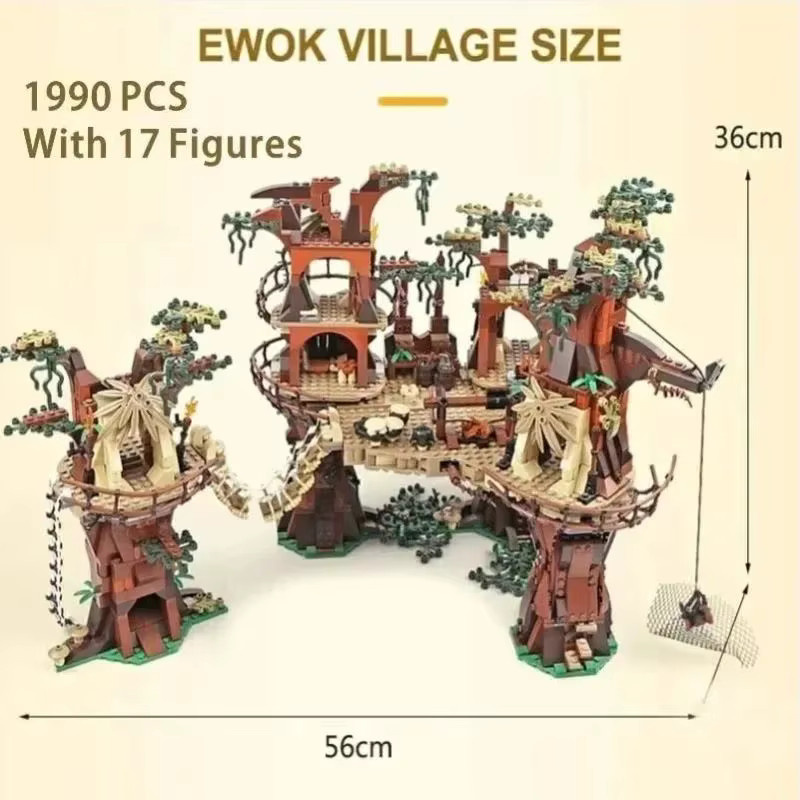 Potdemiel Star Wars Ewoks Bau-Dorferbaugebäude, Modellbausteine-Kit, 1990 Teile, ab 14 Jahren - Bild 2