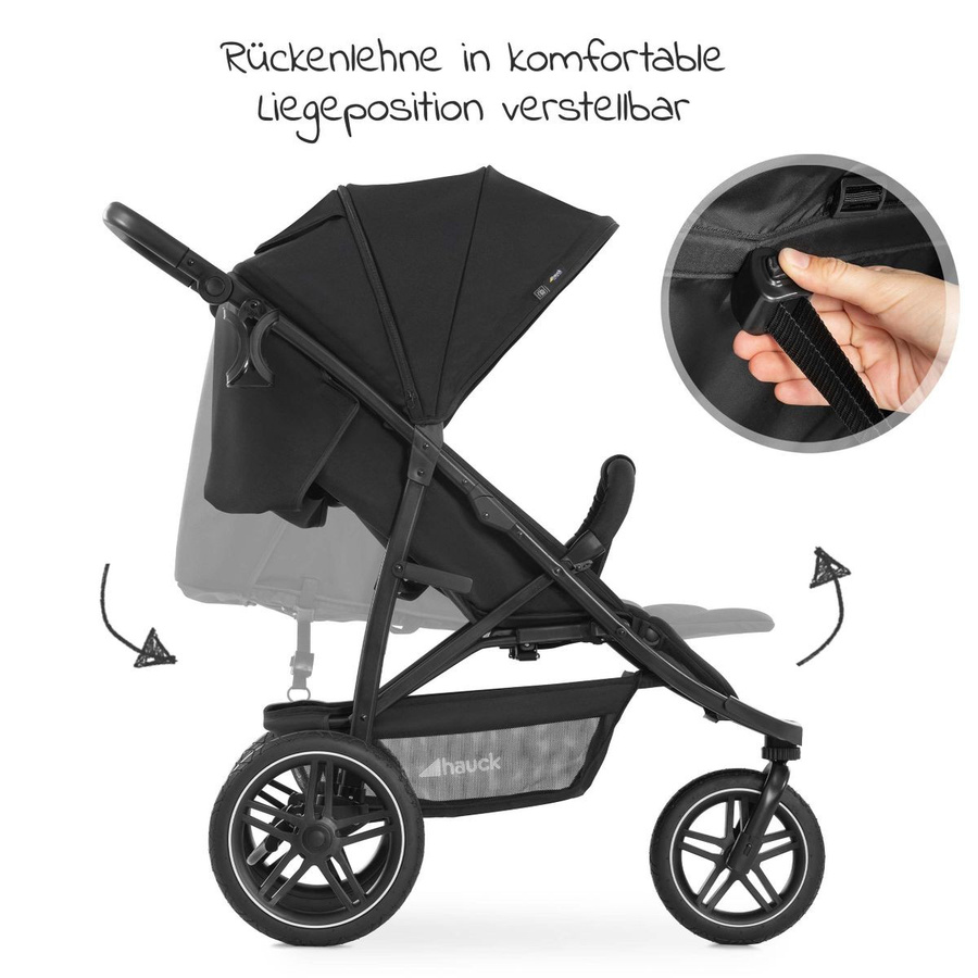 Hauck Buggy Rapid 3R Allround Kinderwagen mit Schwenkrädern in Schwarz bis 25 kg - Bild 6
