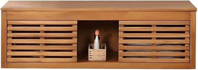 Waschbeckenunterschrank Penebel von Vente-unique aus Akazienholz in Natur Dunkel, Breite: 130 cm - Bild 1