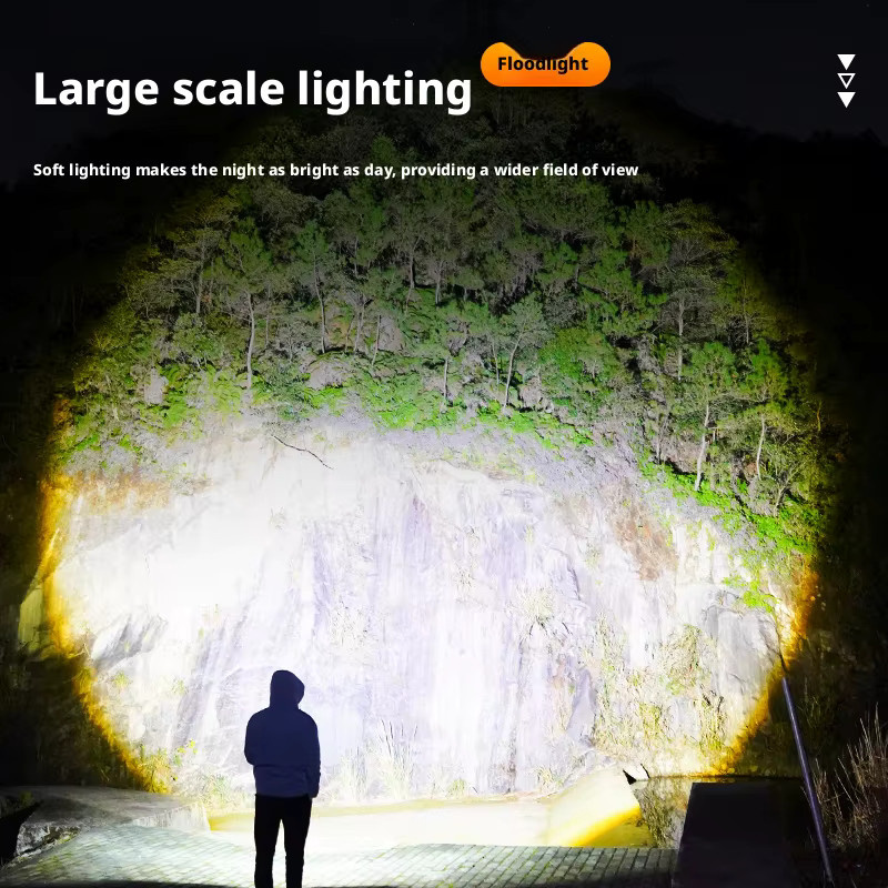 ESMARTER LED-Taschenlampe in Schwarz, wiederaufladbare multifunktionale Arbeitsleuchte für Garten und Outdoor - Bild 4