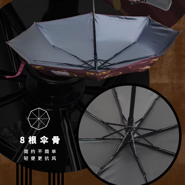 Bandai Harry Potter Regenschirm, Automatischer Regen und Regen Dual-Use, Tragbarer faltbarer Sonnenschirm - Bild 3