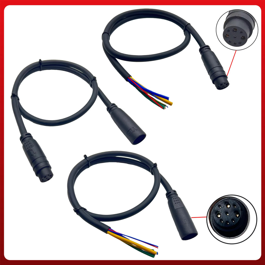 Elektrofahrrad-Zubehör Motor-Umrüstkabel mit wasserdichtem 9-Pin Stecker für E-Bike Controller, Verlängerung G9.6/M9.6, Schwarz - Bild 3