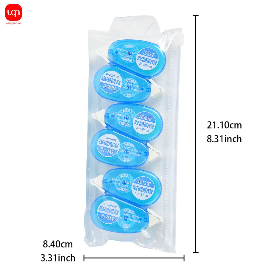 WQN-1 Set Doppelseitiges Klebeband mit Punktmuster für Scrapbook und Bastelarbeiten, Farben: Grün und Blau, Breite: 6 mm, Länge: 6 m - Bild 2