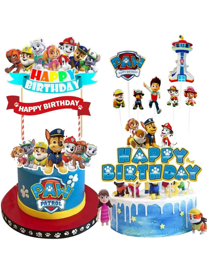 Paw Patrol Kuchendekoration Happy Birthday Topper in Multicolor - Bild 5