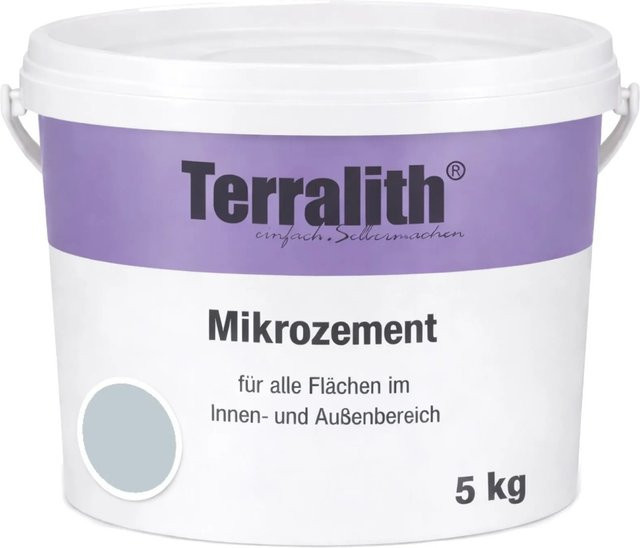 Terralith Mikrozement Fix & Fertig LFW0381 in Grau, 5 kg für 3,5 qm, Körnung 0-2 mm - Bild 1