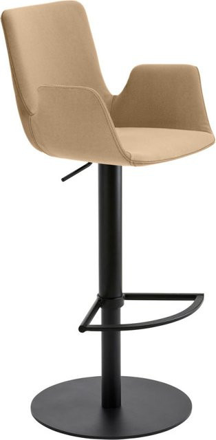 Mayer Sitzmöbel Barstuhl mit Armlehnen und 360 Grad Drehsitz in Beige und Schwarz, B/T/H: 53 x 51 x 83 cm - Bild 1