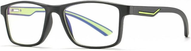 Techsuit F2388 Computerbrille, Herren, Vollrand, rechteckig, Schwarz Grün, TR90 - Bild 1