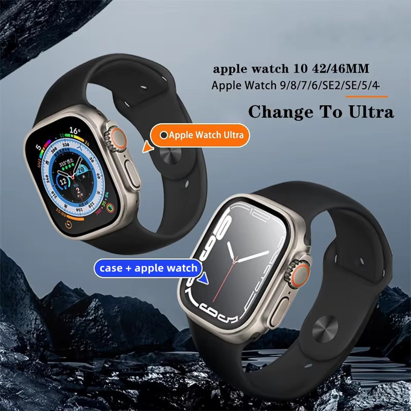 HUBANDE Displayschutzfolie und hartes PC-Gehäuse für Apple Watch 46 mm, 44 mm, 45 mm, 41 mm, 40 mm sowie iWatch 10, 9, 8, 7, 6 in Weiß - Bild 4