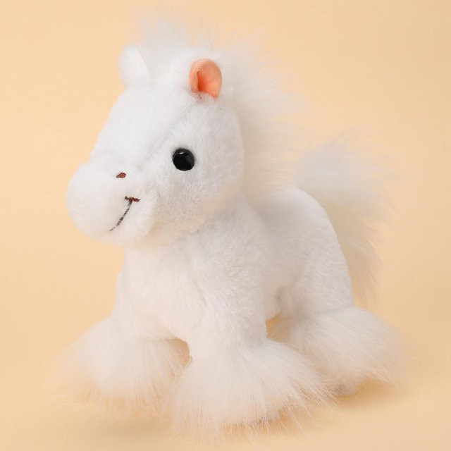 Handgemachtes Pferd Plüschtier, 20cm, ab 0 Jahren, Weiß - Bild 1