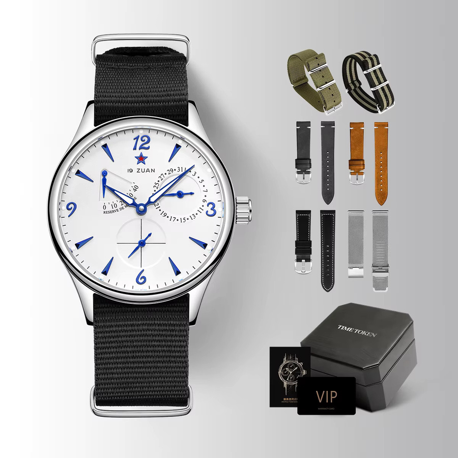 TIME TOKEN Armbanduhr, Automatik, 40 mm, Schwarz, Textil/NATO, Herren - Bild 4