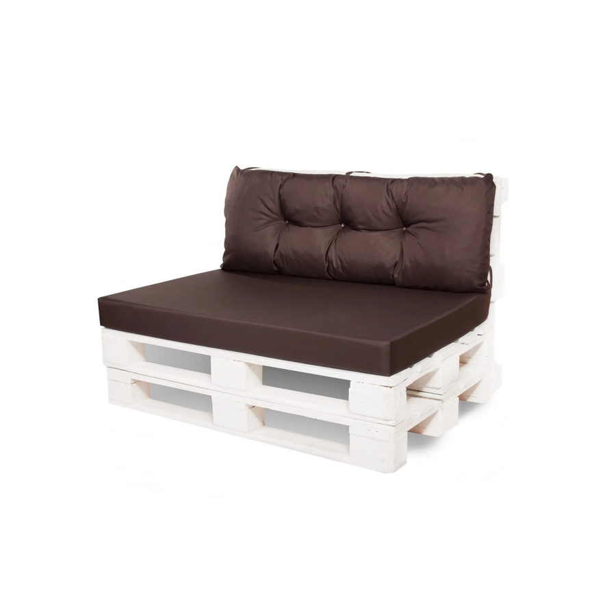 Setgarden Mix Set Palettenkissen in Braun mit Sitzkissen und Rückenkissen im Industrial- oder Loft-Stil, B/T/H: 120 x 50 x 10 cm - Bild 2