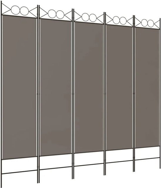 vidaXL 5-teiliger Paravent aus Stoff in Anthrazit, B/H: 200 x 200 cm - Bild 1