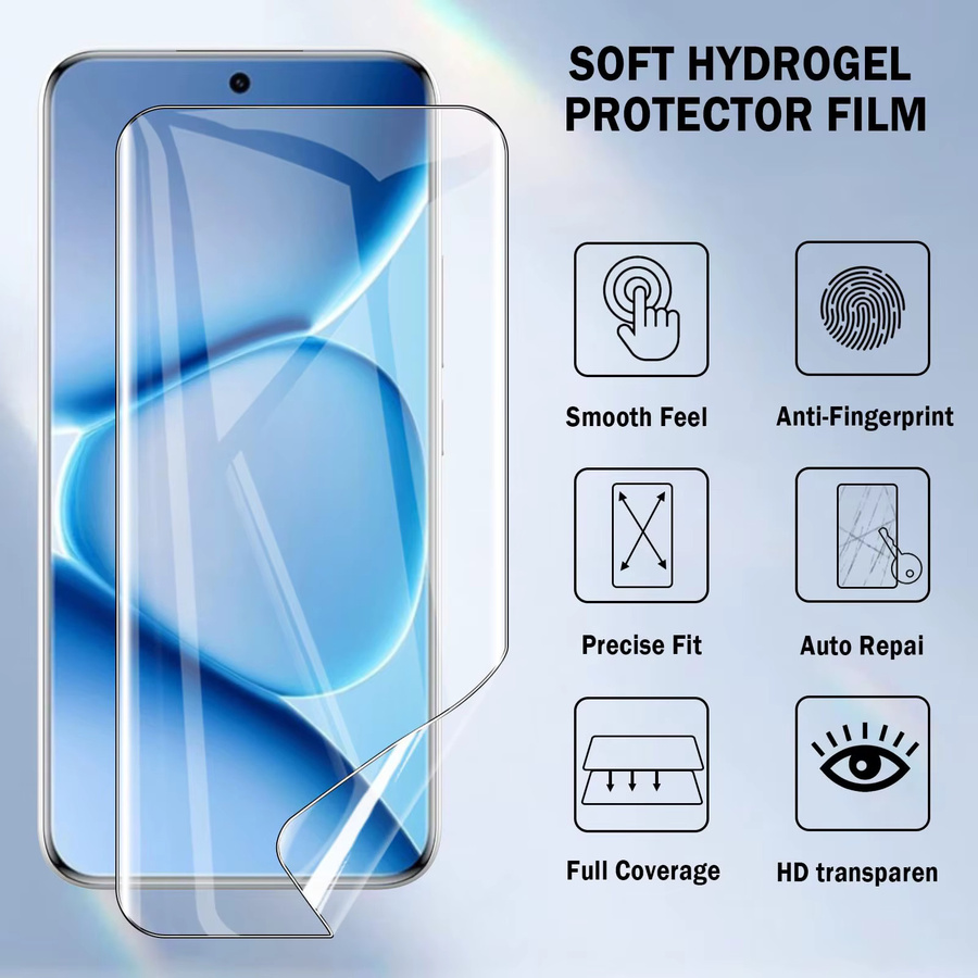 5 Stück Full Cover Hydrogel Displayschutzfolie für Xiaomi 17T Pro, transparent - Bild 2
