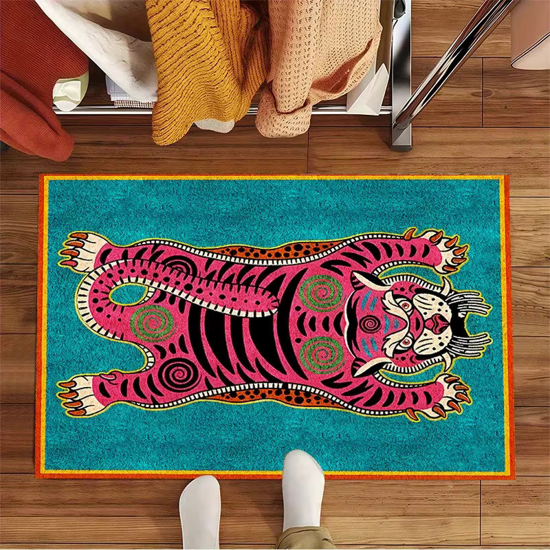 VIKAMA Dekorative Fußmatte mit Vintage-Tiger-Muster in Multicolour - Bild 2