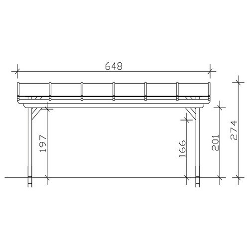 Skan Holz Terrassenüberdachung Sanremo aus Leimholz mit Polycarbonat-Dach in Weiß, B/T/H: 648 x 300 cm - Bild 3