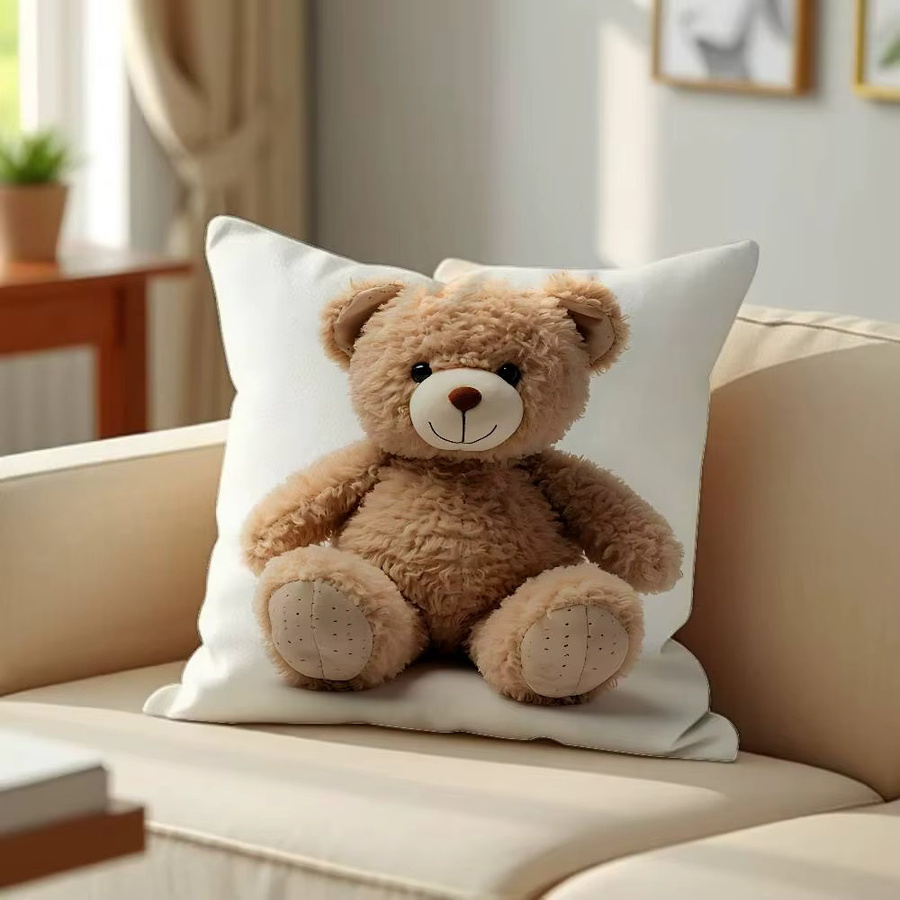 52TOYS Kawaii T-Teddybär Kissenbezug in Weiß für deine Wohnzimmer Dekoration - Bild 4