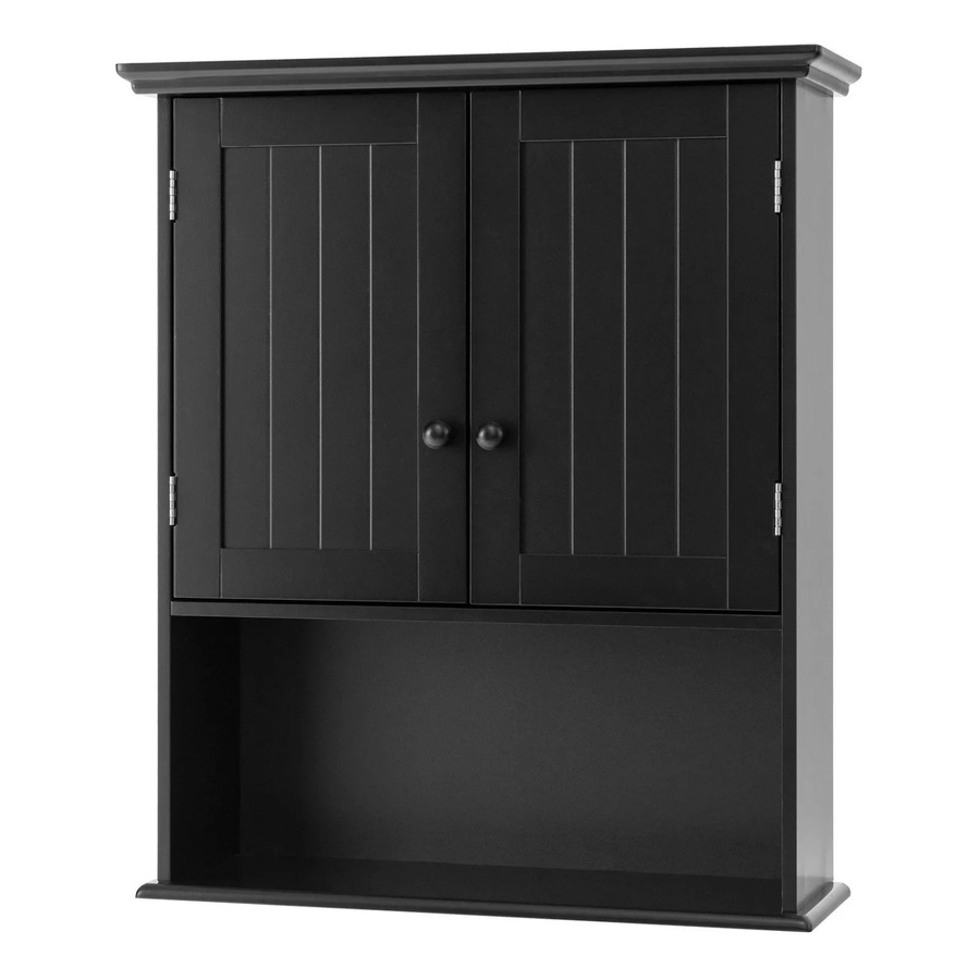 Costway Hängeschrank Medizinschrank in Schwarz aus Holzwerkstoffen, B/H/T: 70,5 x 20 x 20 cm - Bild 2