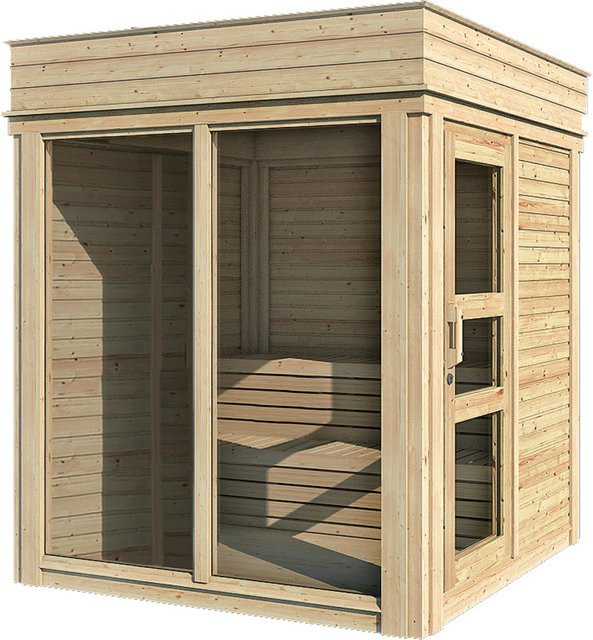 Finnhaus Wolff Gartensauna STINA 1 Raum aus Fichte und Espenholz B/T: 200 x 200 cm, Höhe: 229 cm - Bild 1