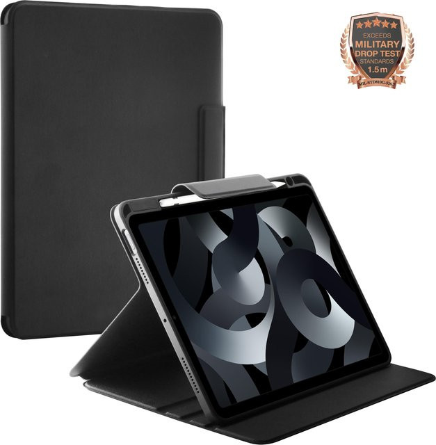 Premium Folio Tablet Case mit Stifthalter für Apple iPad Air 10.9 Zoll (4. und 5. Generation) in Schwarz - Bild 1