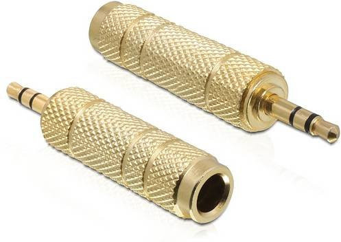 Delock 65360 Audio Adapter Klinke auf Klinke in Gold mit 3,5 mm Stecker und 6,35 mm Buchse - Bild 1