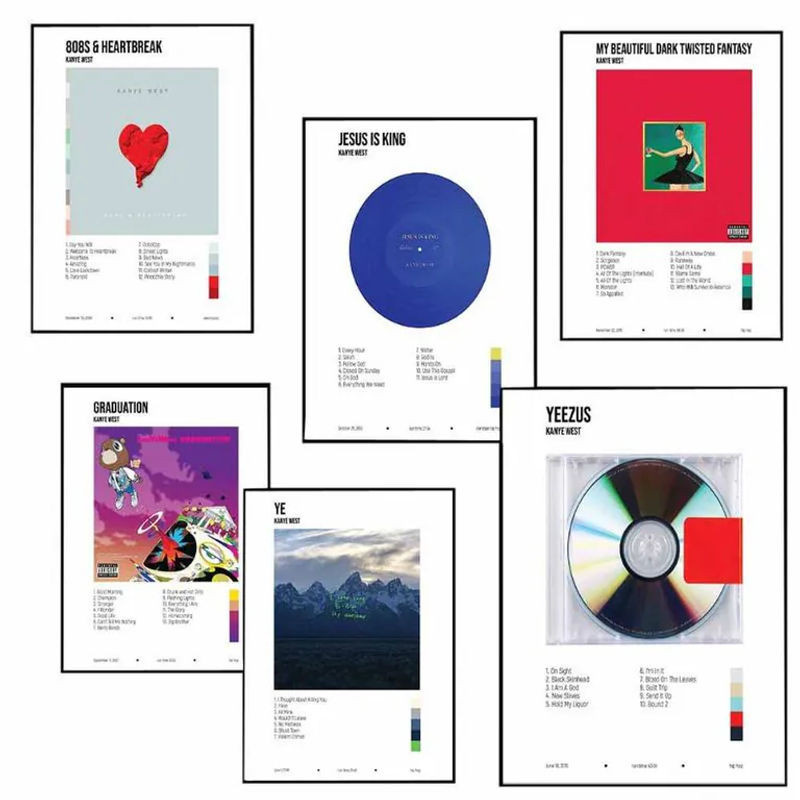 Kanye West My Beautiful Dark Twisted Fantasy Albumcover Leinwandgemälde von August Art Museum, mehrfarbig, B: 90 cm, H: 60 cm, rahmenlos - Bild 1
