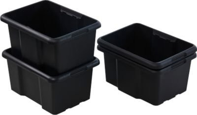 Paperflow Aufbewahrungsbox Bacs in Schwarz, 30 L, stapelbar und nestbar, B/T/H: 36,5 x 45,5 x 23 cm - Bild 1