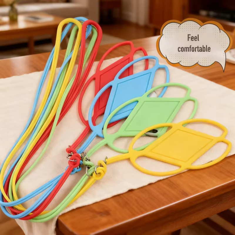 WSSHE Silikon-Handy-Lanyard in Orange mit verstellbarem Riemen als Smartphone-Halskette und Sling-Hülle für iPhone 12/13/14, Xiaomi und Samsung - Bild 3