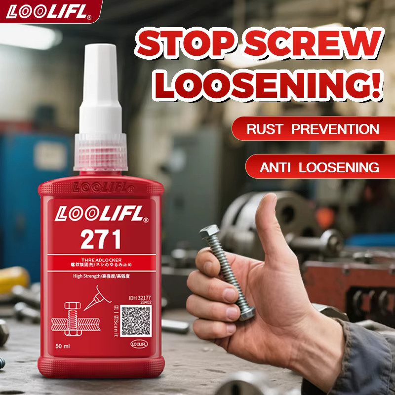 LOOLIFL Thread Locker Rot mit hoher Festigkeit für Metall und Befestigungselemente, 50 ml - Bild 2