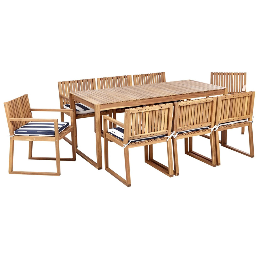Beliani Gartentisch Set SASSARI II in Marineblau und Braun aus Holz und Polyester - Bild 2
