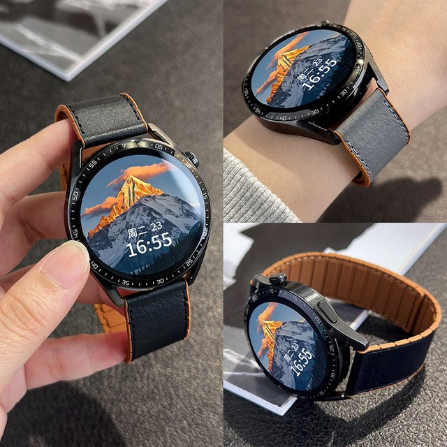 Huawei Uhrenarmband, Leder, Silikon, magnetische Schleife, Unisex - Bild 1