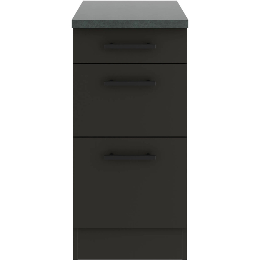 OPTIFIT Madrid420 Küchen-Unterschrank in Anthrazit Matt mit modernem Design aus melaminbeschichteter Qualitätsspanplatte, Breite: 40 cm - Bild 2