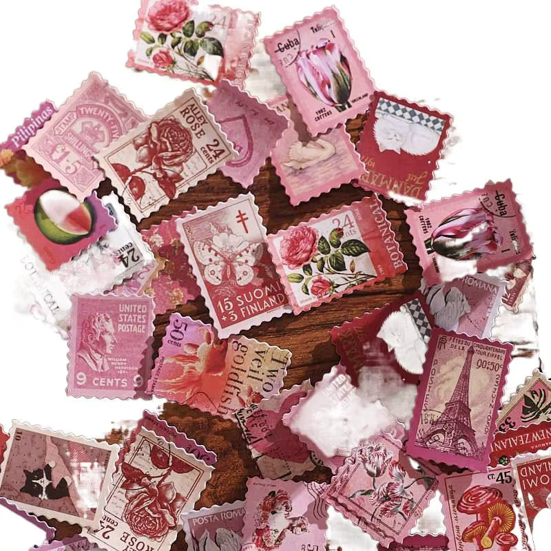 100 Blatt Retro-Stempelaufkleber mit verschiedenen Mustern in Multicolour für dein Journal und zur Dekoration - Bild 6