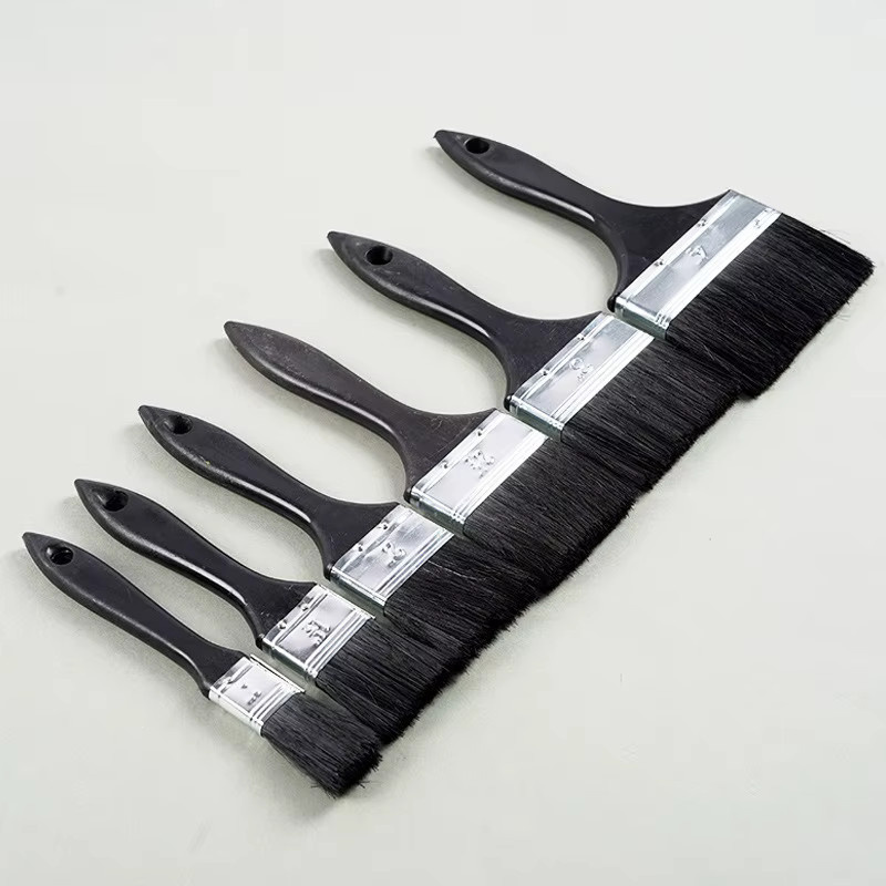 10-teiliges Nylon-Pinsel-Set in Schwarz für Acryl, Öl, Aquarell und Holz als Kunstbedarf - Bild 4