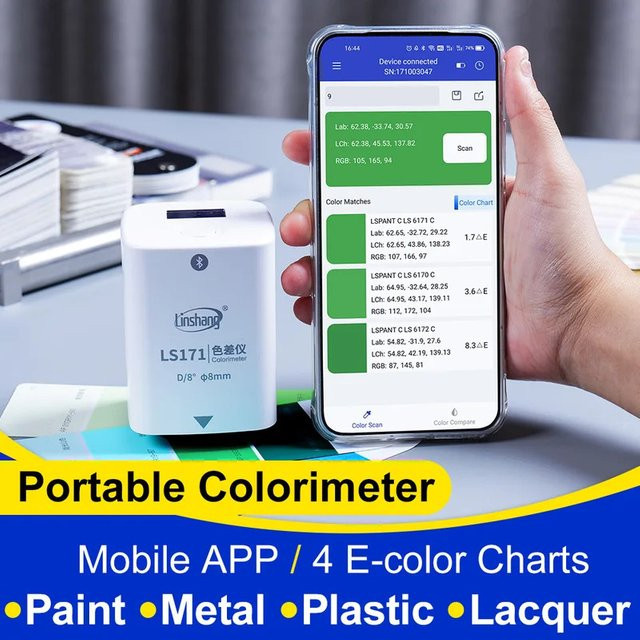 Hisitek Digitales Kolorimeter LS171 Tragbares Farbmessgerät für Pantone, NCS, RAL, CMYK und Kunststofffarben mit D/8 Technologie - Bild 1