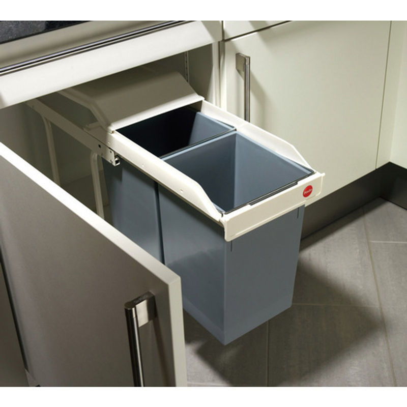 Hailo Multi-Box duo L Einbau-Mülleimer silberfarben 2x14 l - Bild 2