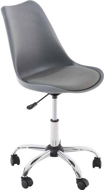 TPFLiving Bürostuhl Pegasus in Grau aus Kunstleder mit Rollen und Schwenkfunktion für dein Home-Office - Bild 1