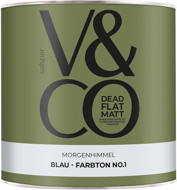 V&CO Premium-Innenfarbe Blau Morgenhimmel Dead Flat Matt 2,5 l - Bild 1