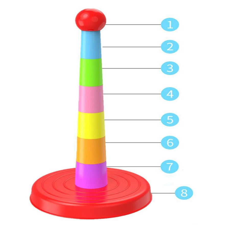 Fashnics Regenbogen Turm Ring Kinderspielzeug Stapelspiel ab 3+ Jahre - Bild 2