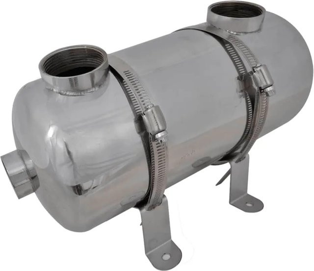 vidaXL Pool Wärmetauscher aus Edelstahl in Silber mit 40 kW Leistung und 1 1/2 Zoll Anschluss - Bild 1