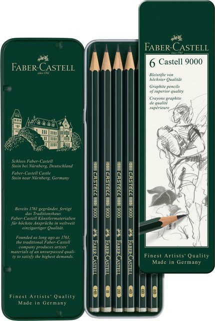 Faber Castell Castell 9000 Design Set Graphit im Metalletui, Grün - Bild 1
