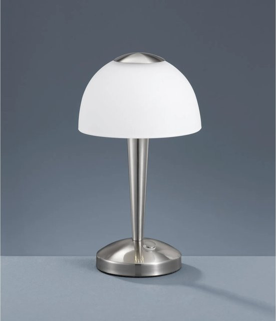 Trio LED-Tischleuchte mit Touch-Funktion in Nickel matt und satiniertem Glas, dimmbar, warmweiß - Bild 1