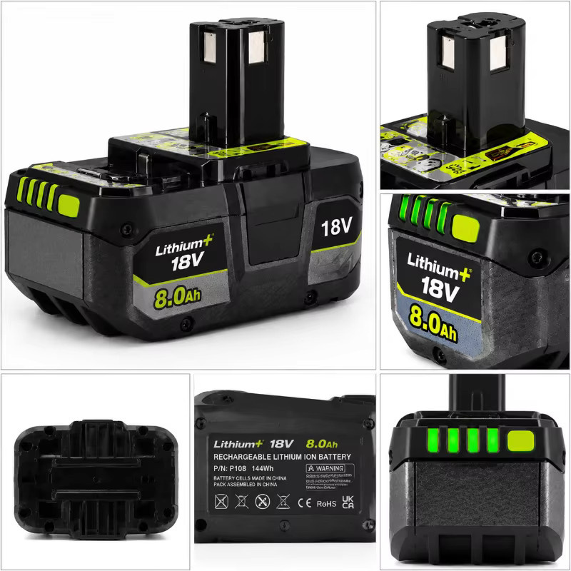 Ryobi ONE+ 18V Li-Ionen Ersatzakku mit 8,0Ah Kapazität kompatibel mit P102 P103 P104 P105 P107 P108 P190 - Bild 3