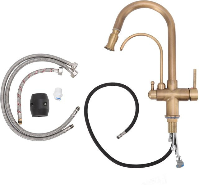 Feder Küchenarmatur 3 in 1 mit Filterwasser und ausziehbarem Brausekopf für Spültischarmaturen - Bild 1
