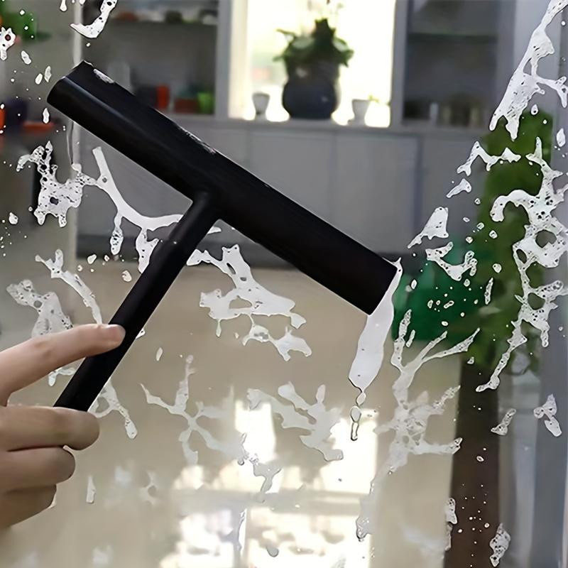Handduschabzieher und Fensterabzieher in Schwarz für die Reinigung von Glas und Badezimmer - Bild 2