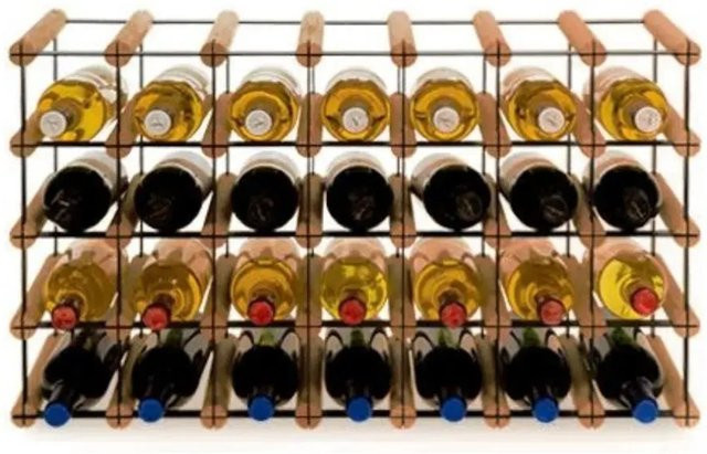 PROREGAL Modulares Weinregal Vinotega Mod aus massivem Kiefernholz, Braun geölt, H x B x T: 42,5 x 72,5 x 24,5 cm - Bild 1