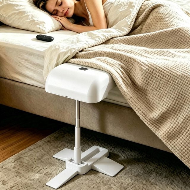KaiSai Mini Bettunterdecke Ventilator mit 5 Geschwindigkeitsstufen, wiederaufladbar und Fernbedienung, Weiß - Bild 1