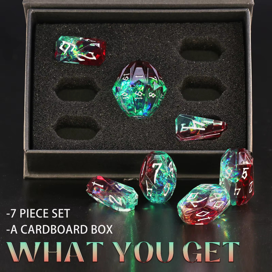 ZHOORQI Dungeons and Dragons Würfelset, Harz, mit Box - Bild 2