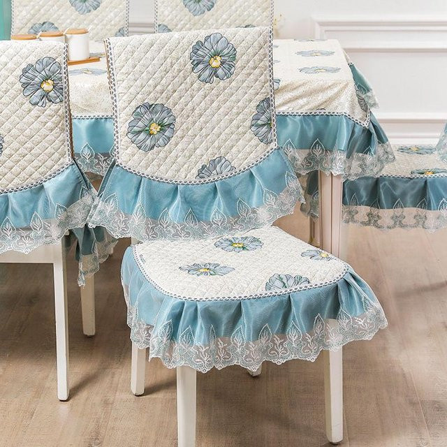 Stuhlhussen für Esszimmerstühle von STOLZE ROSE aus Jacquard-Stoff, schmutzabweisende Stuhlbezüge mit floralem Muster in Pink, Blau, Grün oder Grau - Bild 1