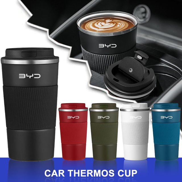 BYD Isolierflasche für das Auto, tragbare Vakuumflasche als Kaffeetasse in Grün, passend für BYD Modelle - Bild 1